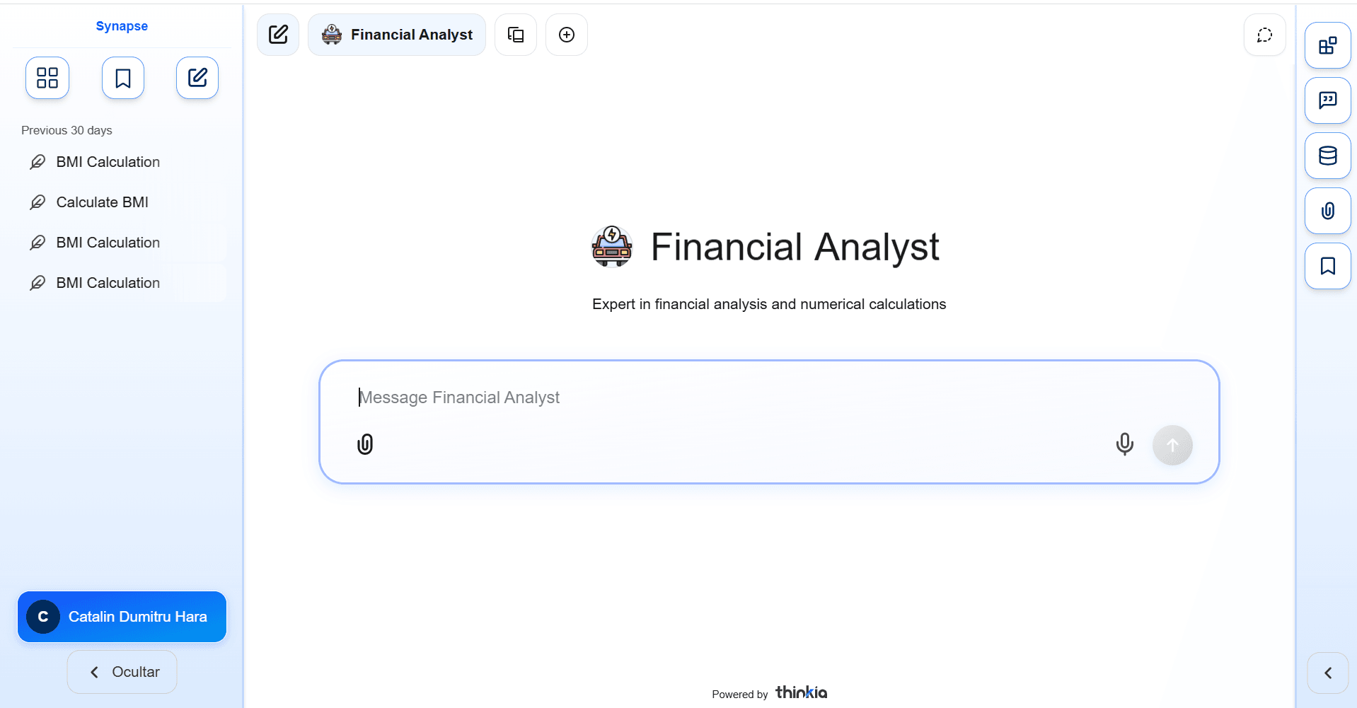 Agente especializado Financial Analyst dentro de Synapse