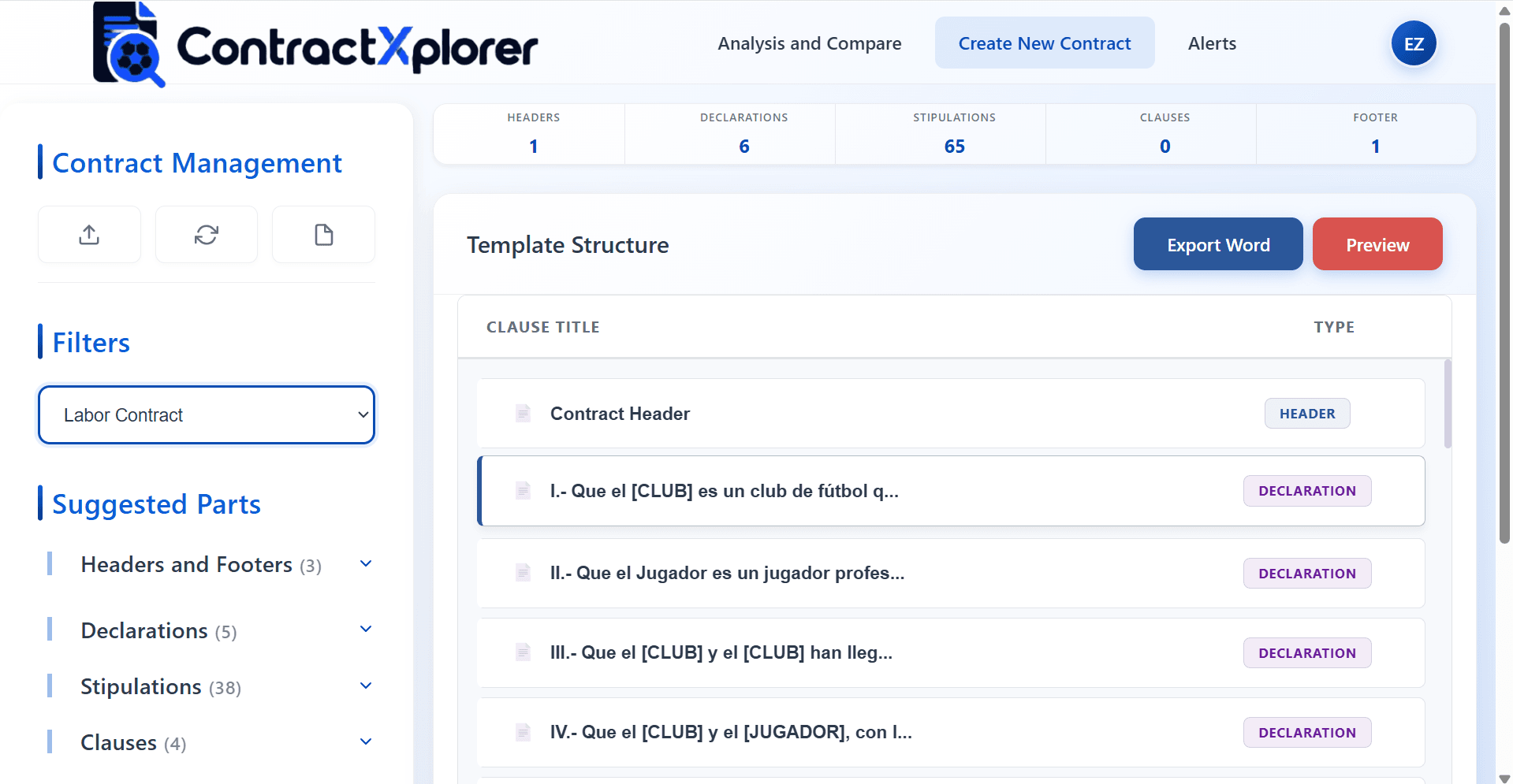 Captura del proyecto ContractXplorer
