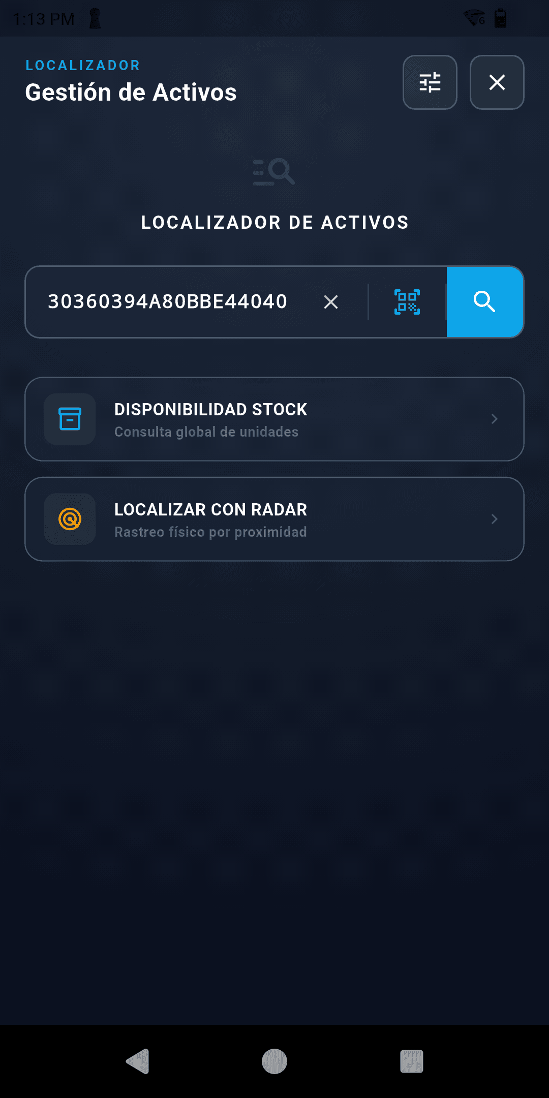 Localizador de activos con búsqueda y rastreo por proximidad (radar RFID)