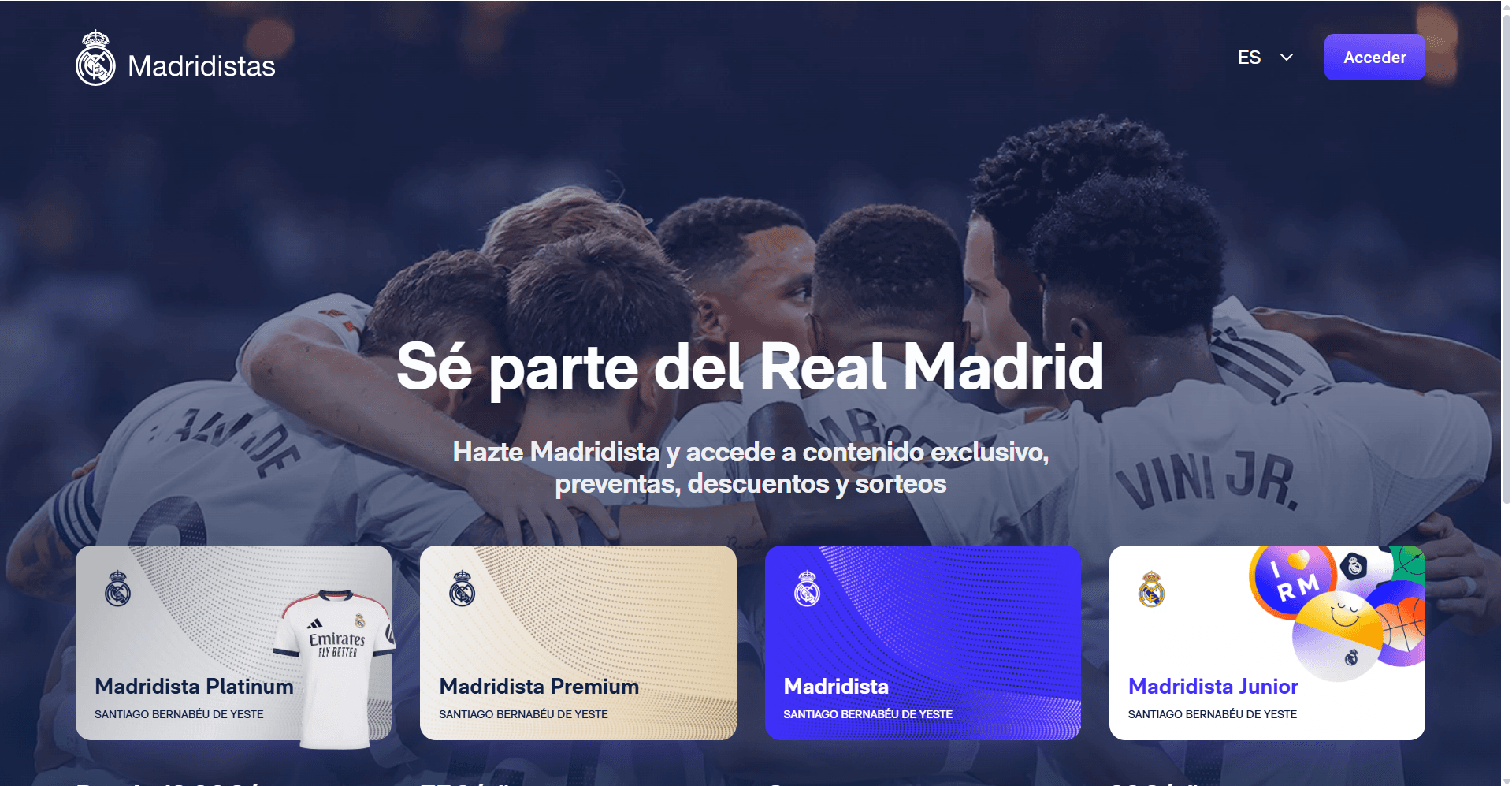 Captura del proyecto Real Madrid — Madridistas Platinum